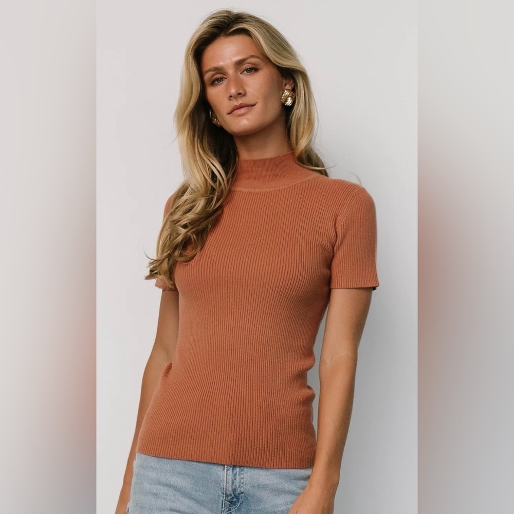 NWOT Edie Mock Neck Top